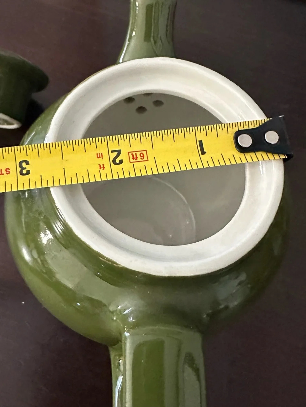 Olive Green Ceramic mini Teapot